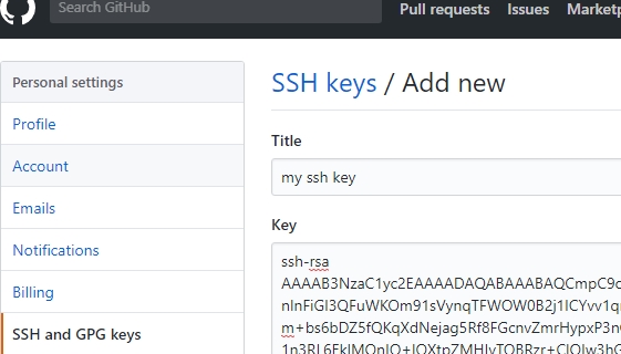 add ssh key