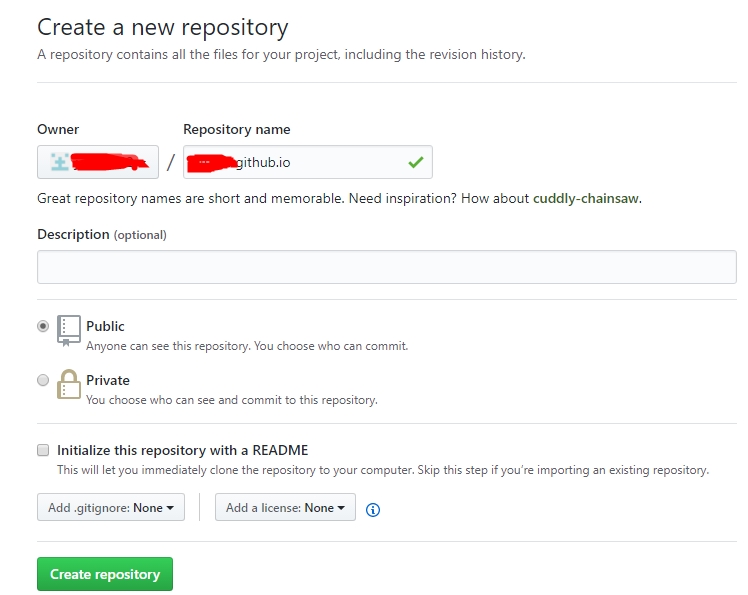 create a new repository